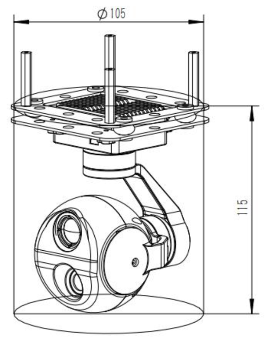 DHU662G613P 1080P Fixed Focus + 640 512 Thermal Imaging IP HDMI Output Small Gimbal Camera