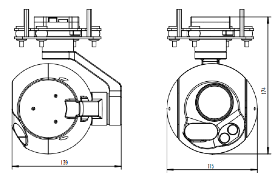 DIP08L30N Three-in-one Gimbal Camera  8X Optical Zoom+3000m Laser Rangefinder+ supplementary lights