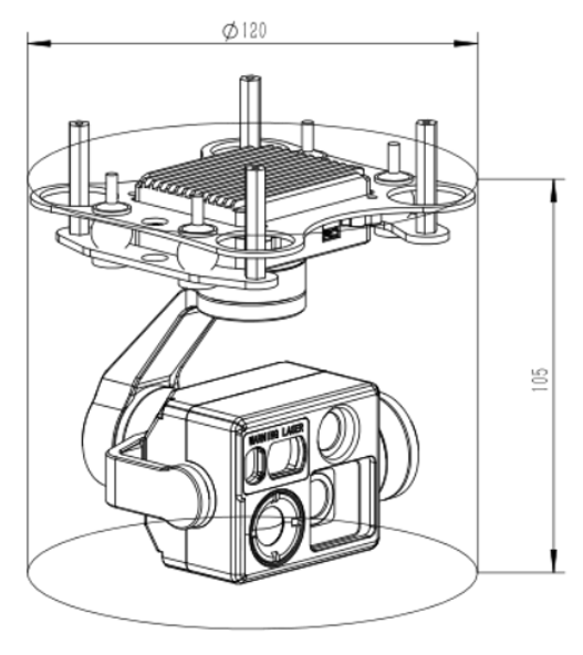 KHDA609L12 Four-Sensor Gimbal Camera fixed focus 4K EO Camera + fixed focus 1080P EO Camera + 640X512 IR Camera +1200m LRF, HDMI/Ethernet outp